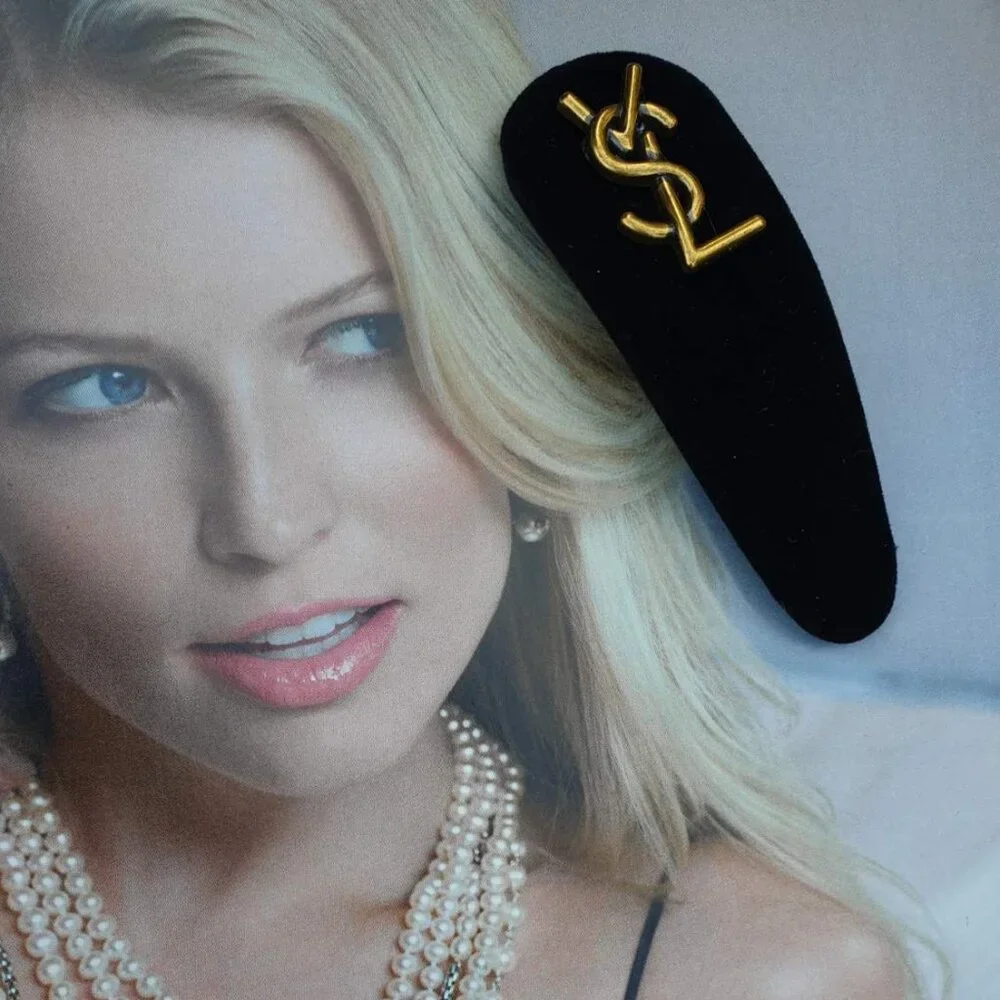 Women Black Velvet Hair Clip Pin Fashion Classic Formal Casual Accessory Gift